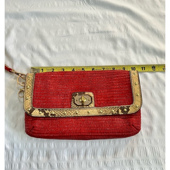 Coach OOAK upstyled Natalie straw wicker clutch - Picture 8 of 16